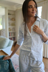 Chicago Women's Button Front Long Pajama Set