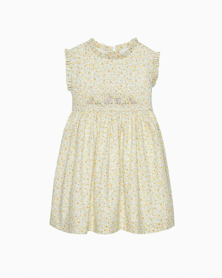 Baby Bunny Smocked Dress in Yellow