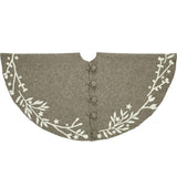 Handmade Felt Branches and Stars Gray Christmas Tree Skirt Arcadia Home