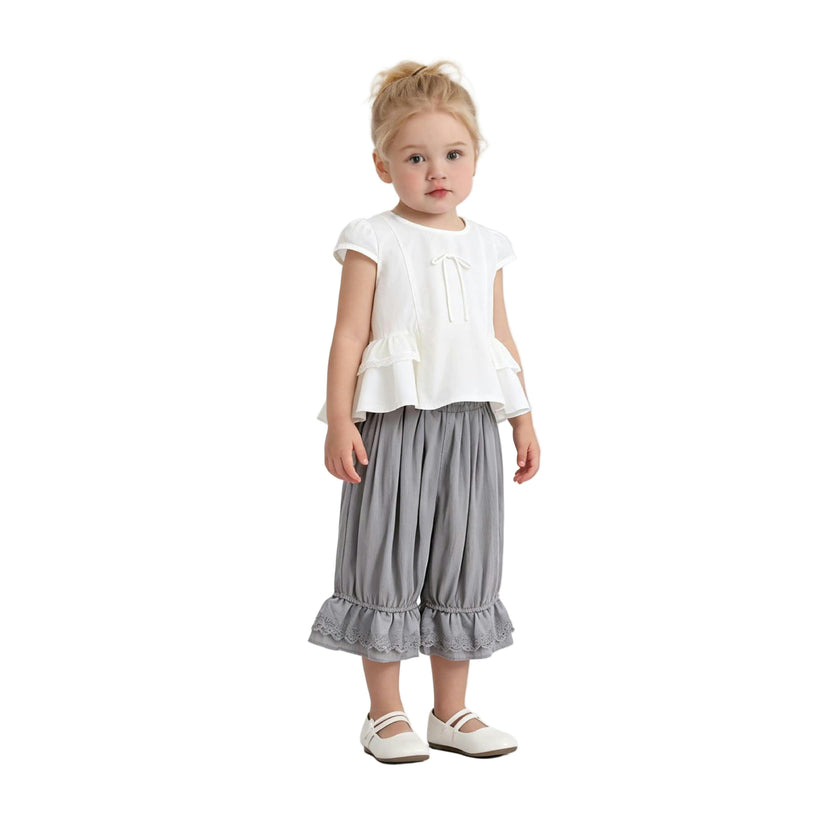 Grey Ruffled Short Set
