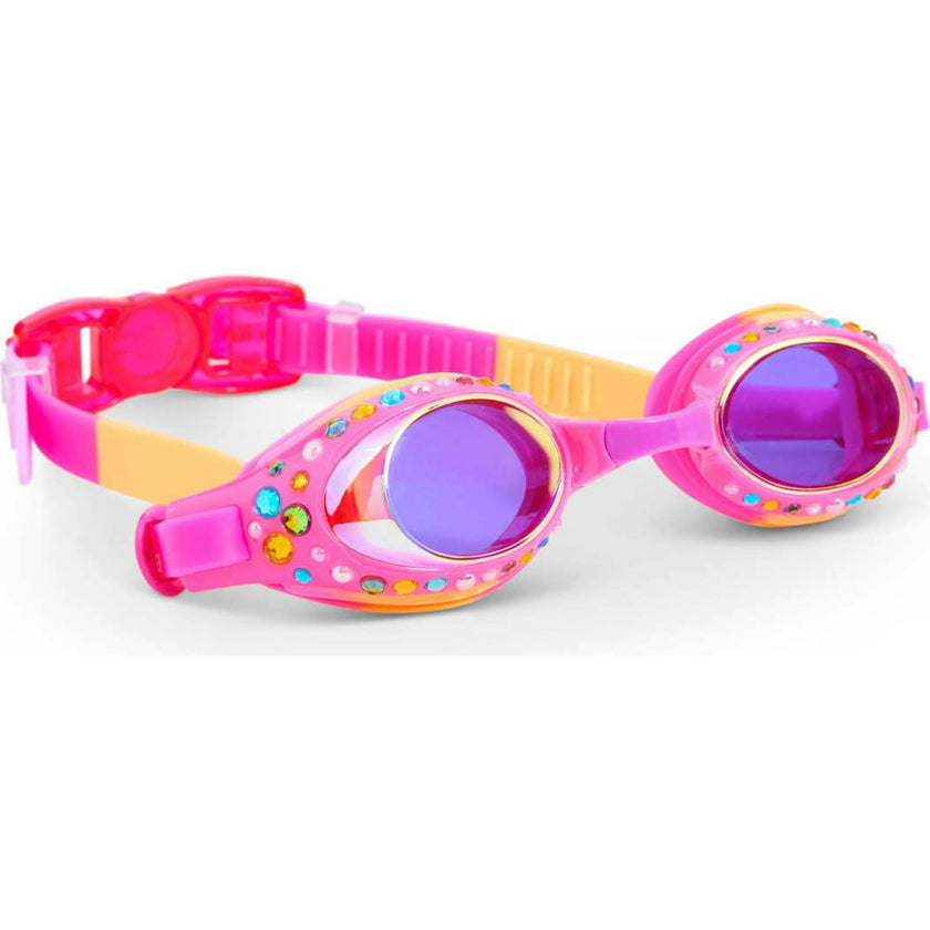 Tropical Tanzanite Rhinestone Youth Swim Goggle