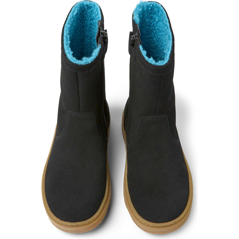 Kiddo Suede Leather Nubuck Boots, Black