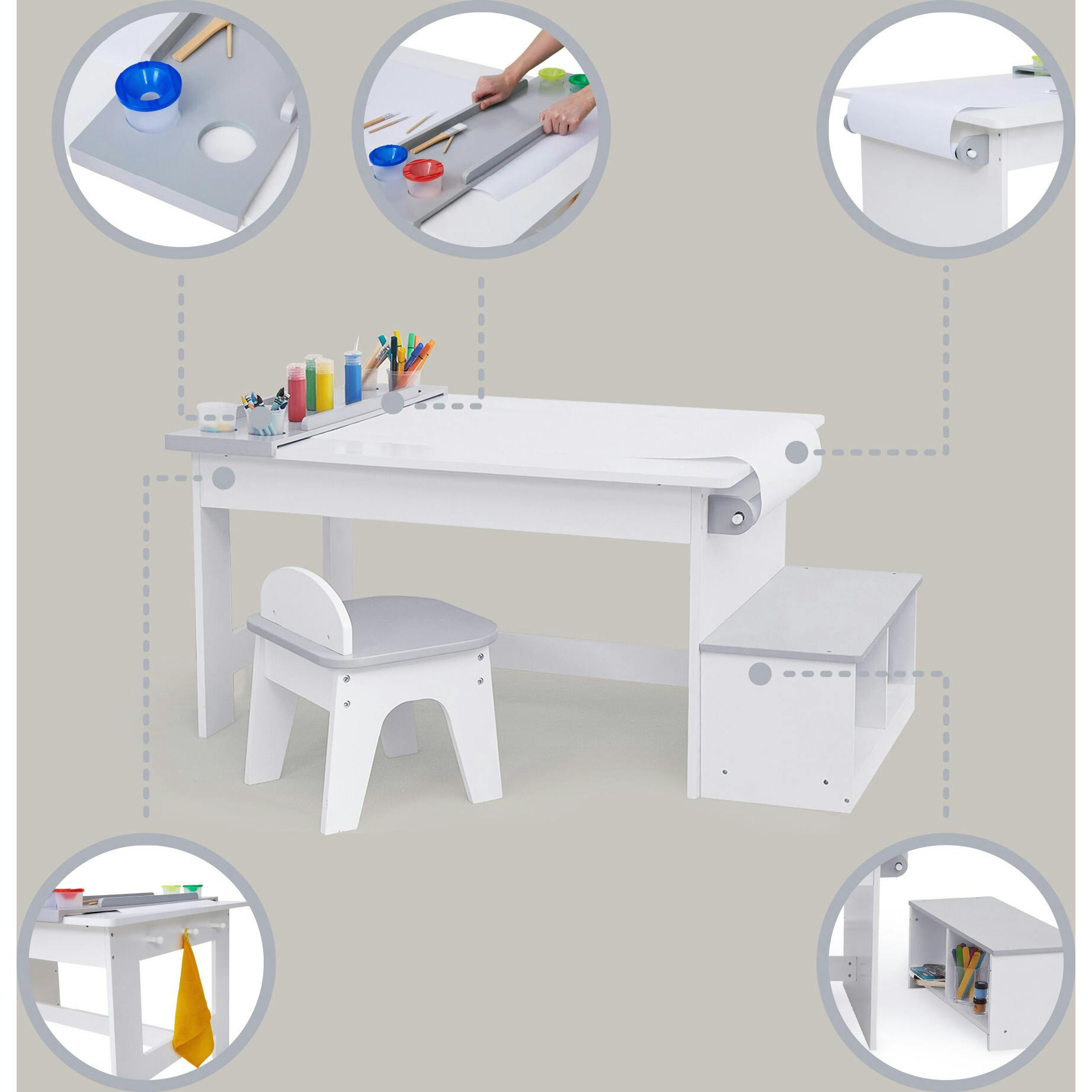 Fantasy Fields By Teamson Kids - Little Artist Monet Play Art Table Kids Furniture