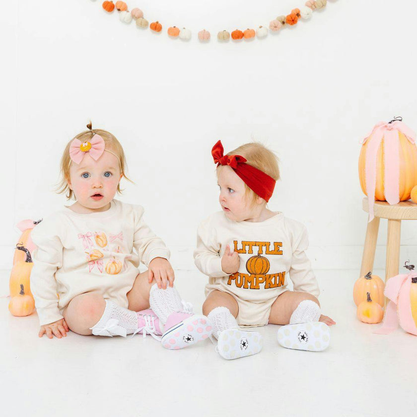 Coquette Pumpkin Long Sleeve Romper