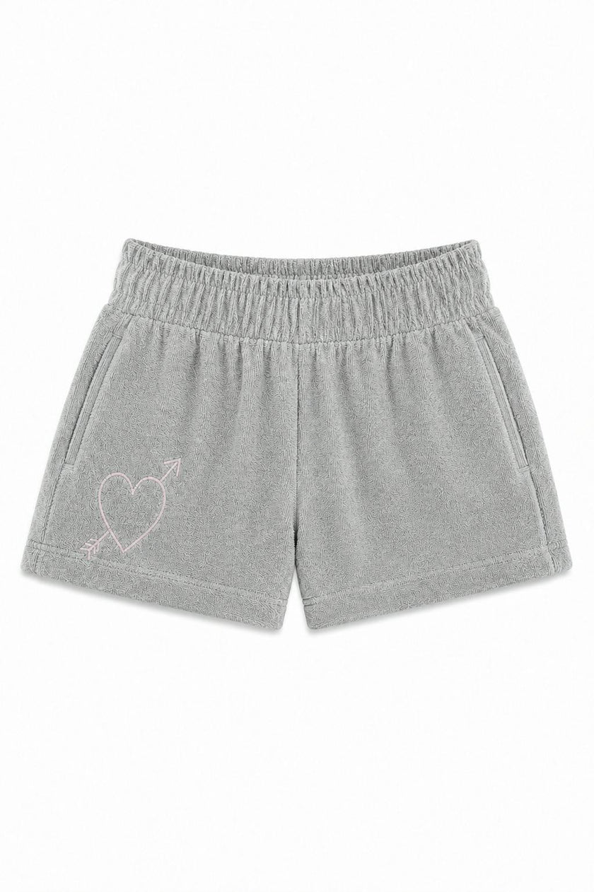 Sammie Grey With Heart & Arrow Terry Shorts