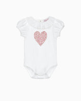 Baby Short-Sleeved Cherry Heart Bodysuit