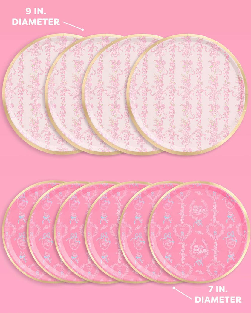 Romance Plates - 32 paper plates, 2 sizes