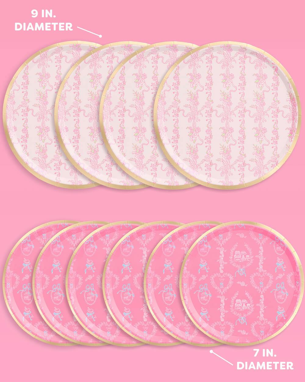 Romance Plates - 32 paper plates, 2 sizes