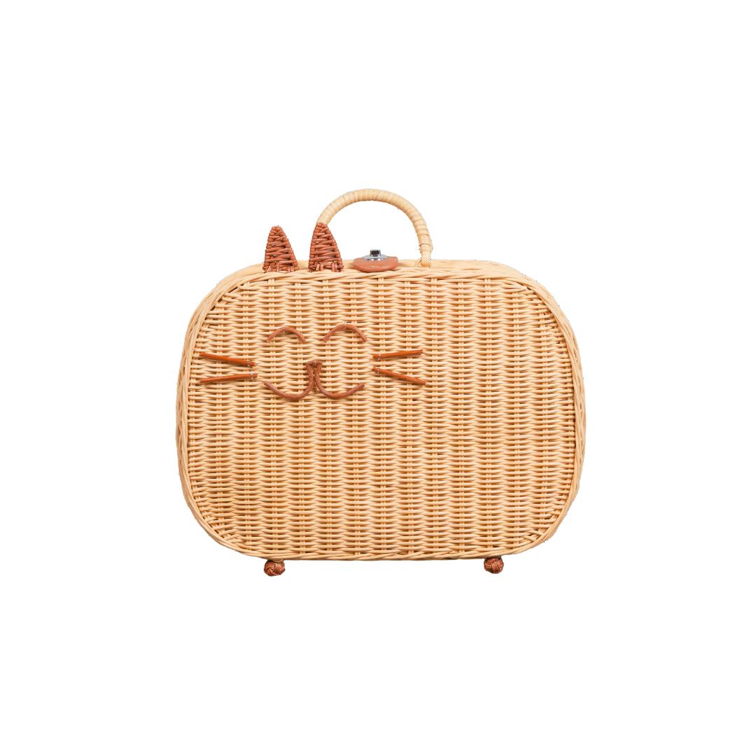 Handcrafted - Kitty Kids Suitcase - Rattan Wicker