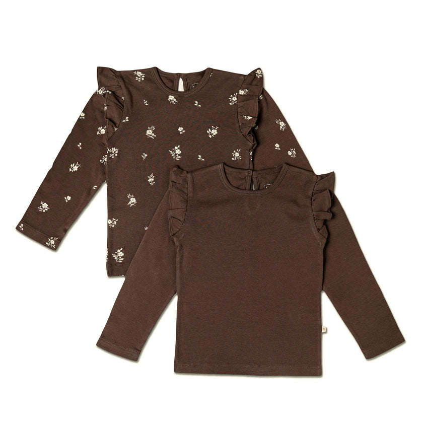 Organic Ruffle Long Sleeve Top Set of 2