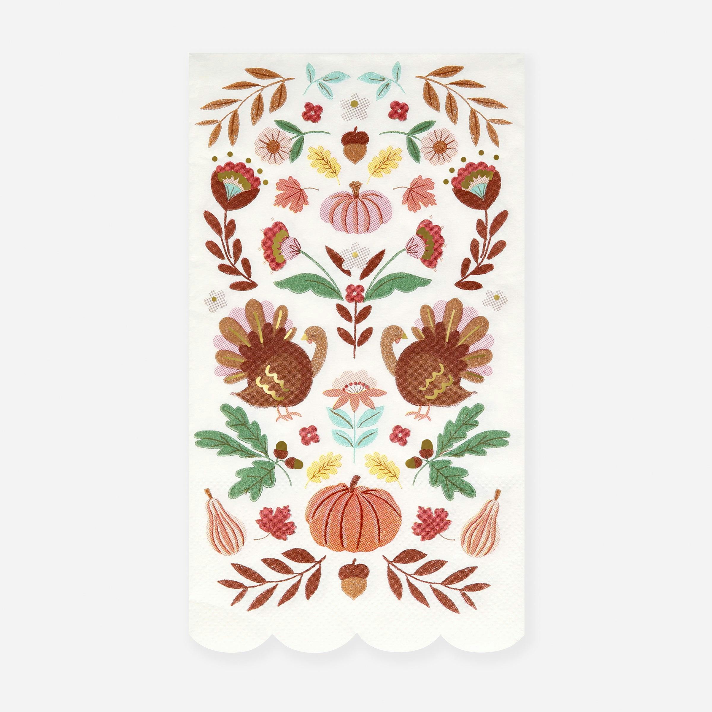 Folk Fall Guest Towels