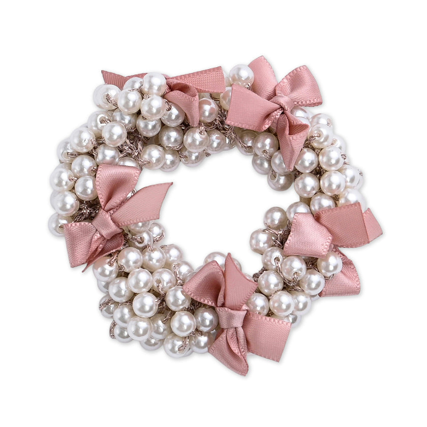 Beaded Bow Scrunchie Set