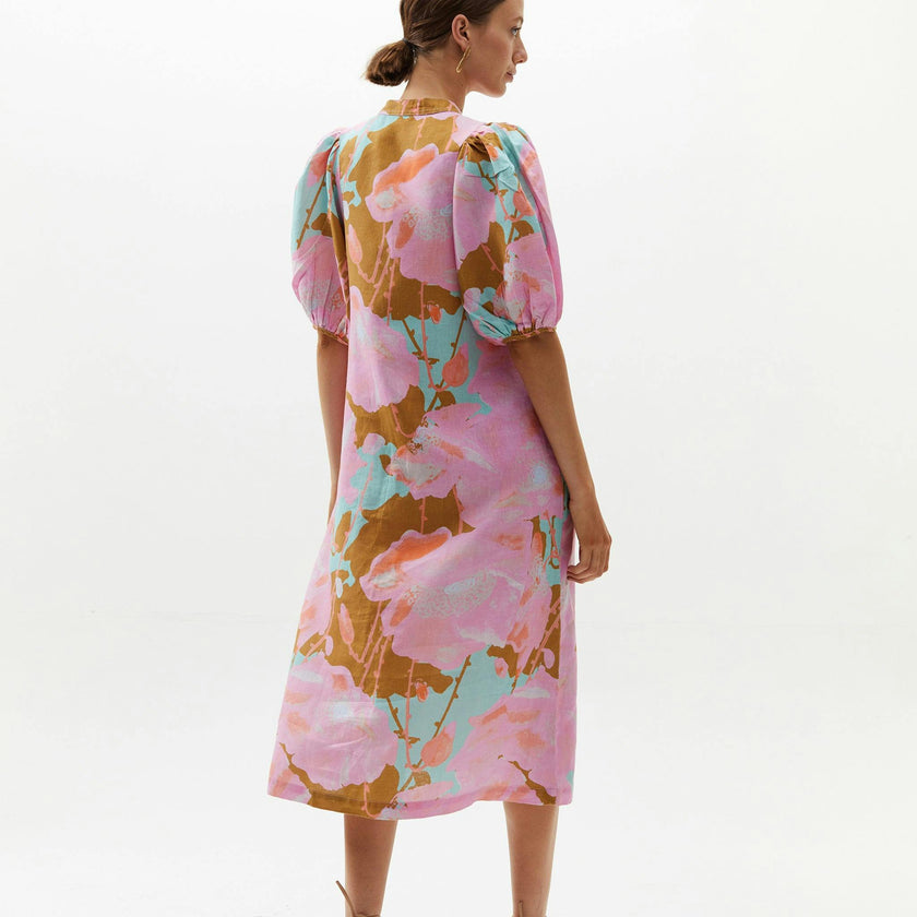 Bubble Linen Dress - Aquarela