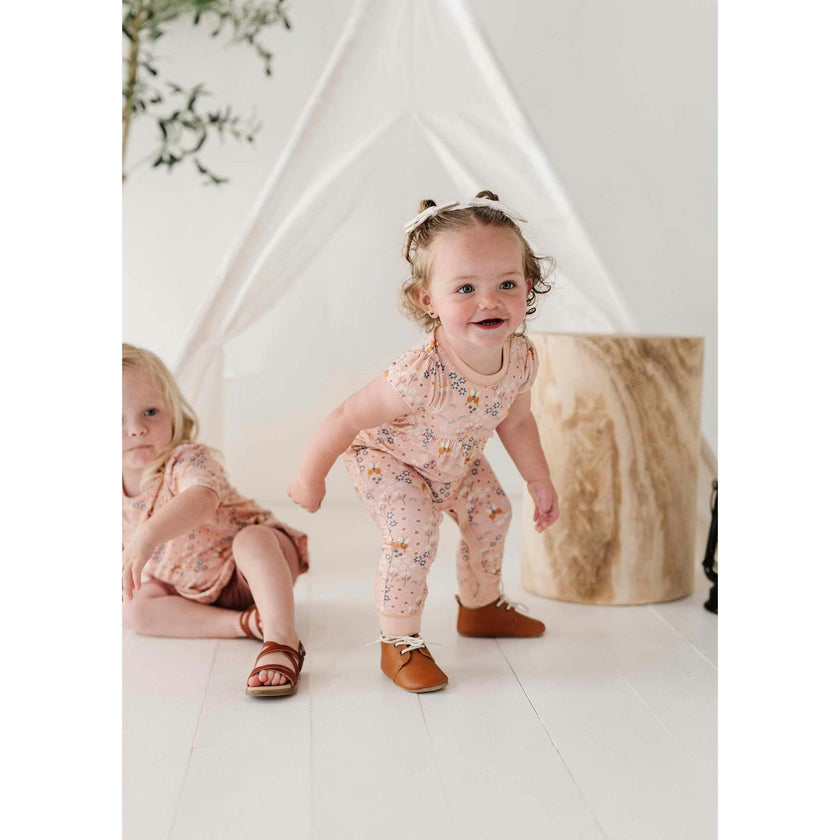 Girl's Short Sleeve Pant Romper Garden