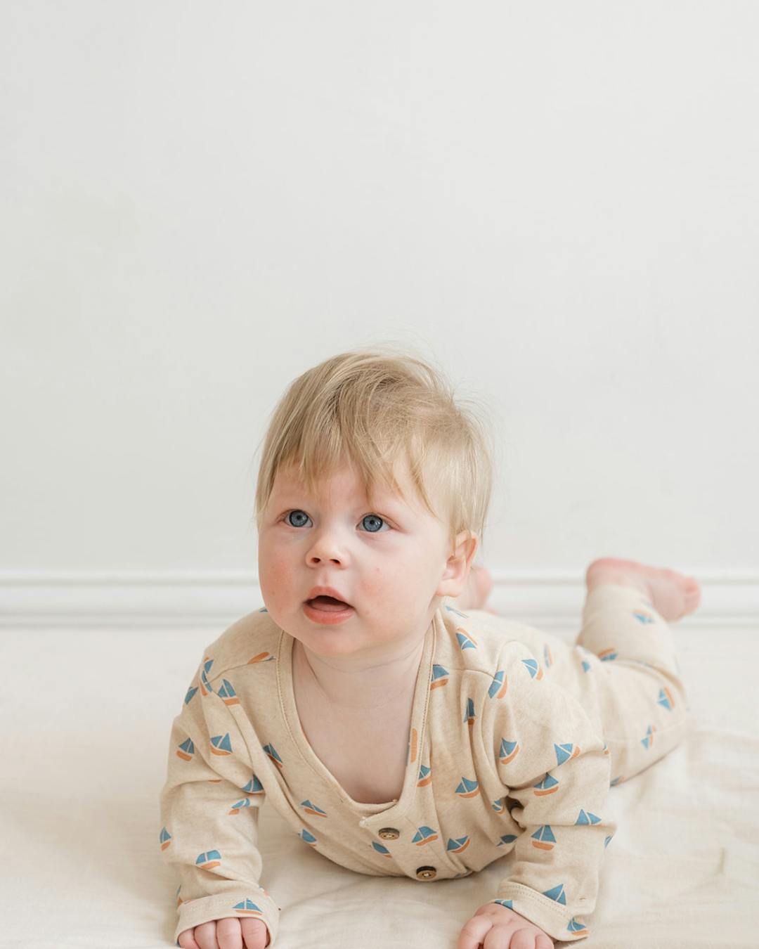 Quinn Magnetic Playsuit in Sailboats
