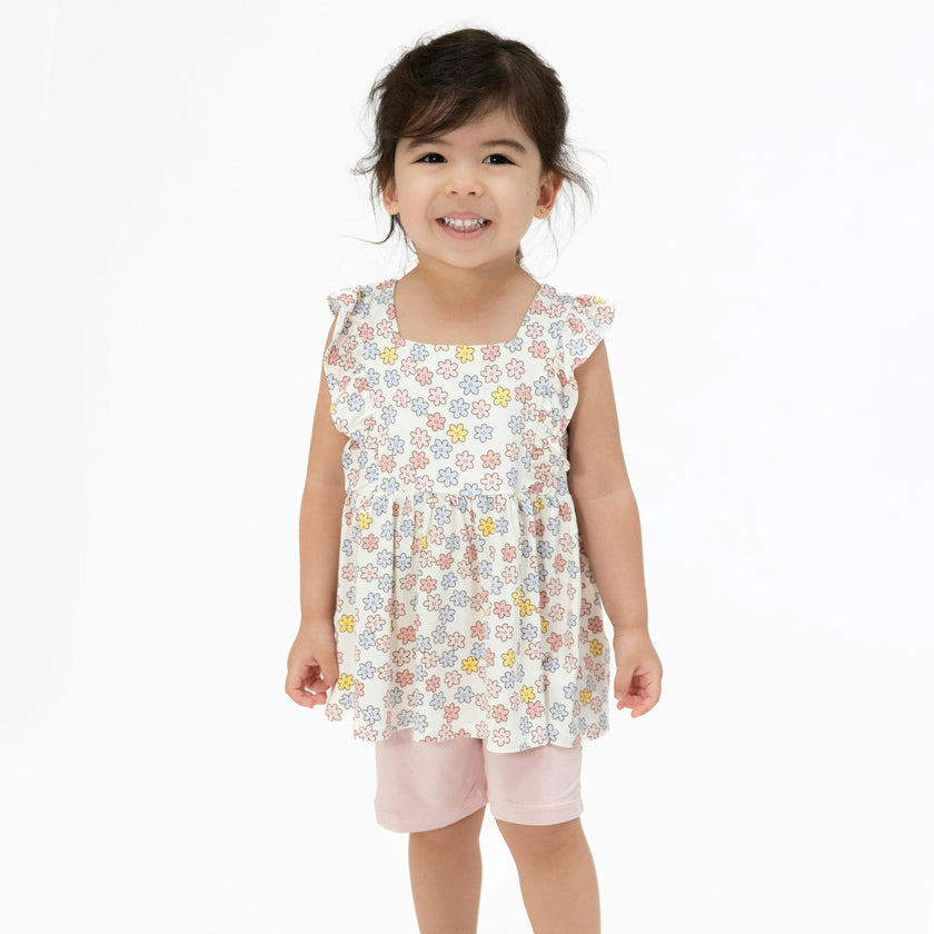 Sarah Floral - Ruffle Tank and Bike Short