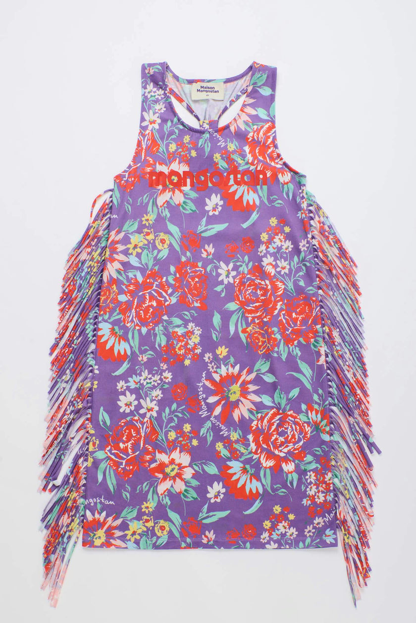 BEVERLY FRINGE DRESS DEEP PURPLE