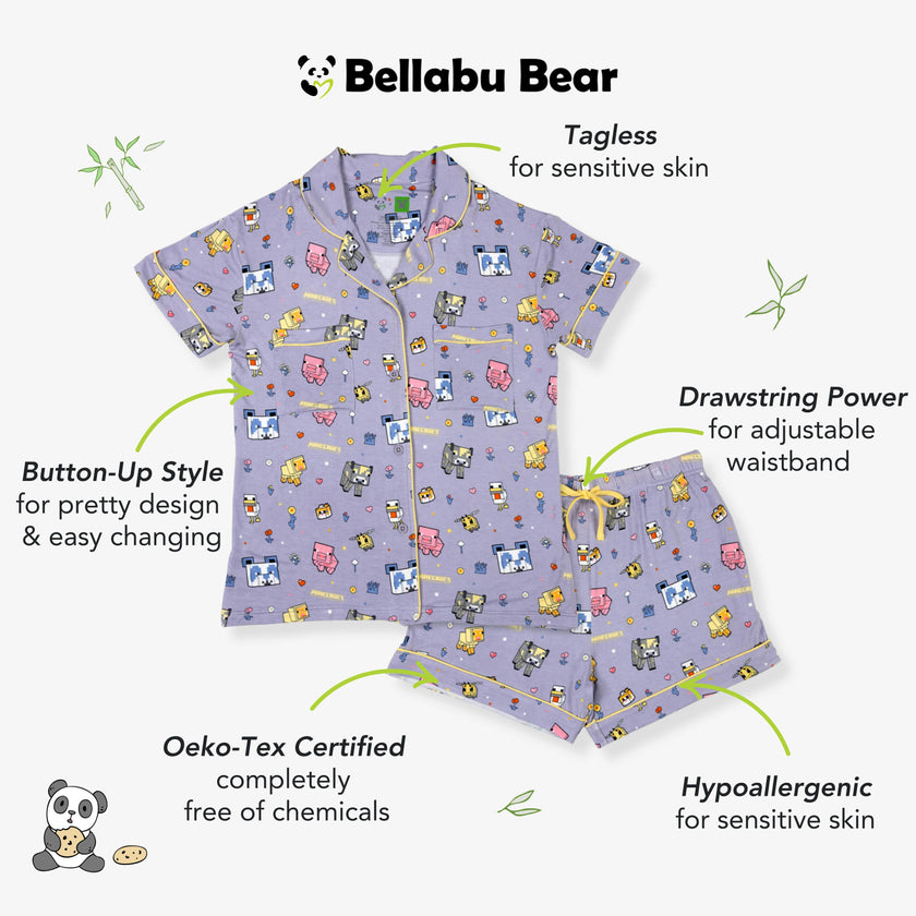 Minecraft: Pixel Pals Bamboo Women's Pajama Short Set