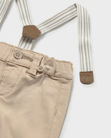 Beige Pants Baby With Suspenders