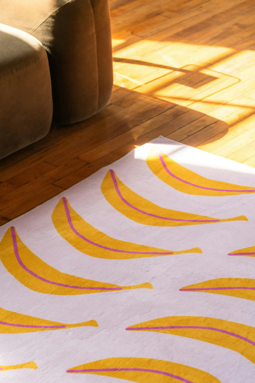 Banana Parade Funky Rug by Becca Franks