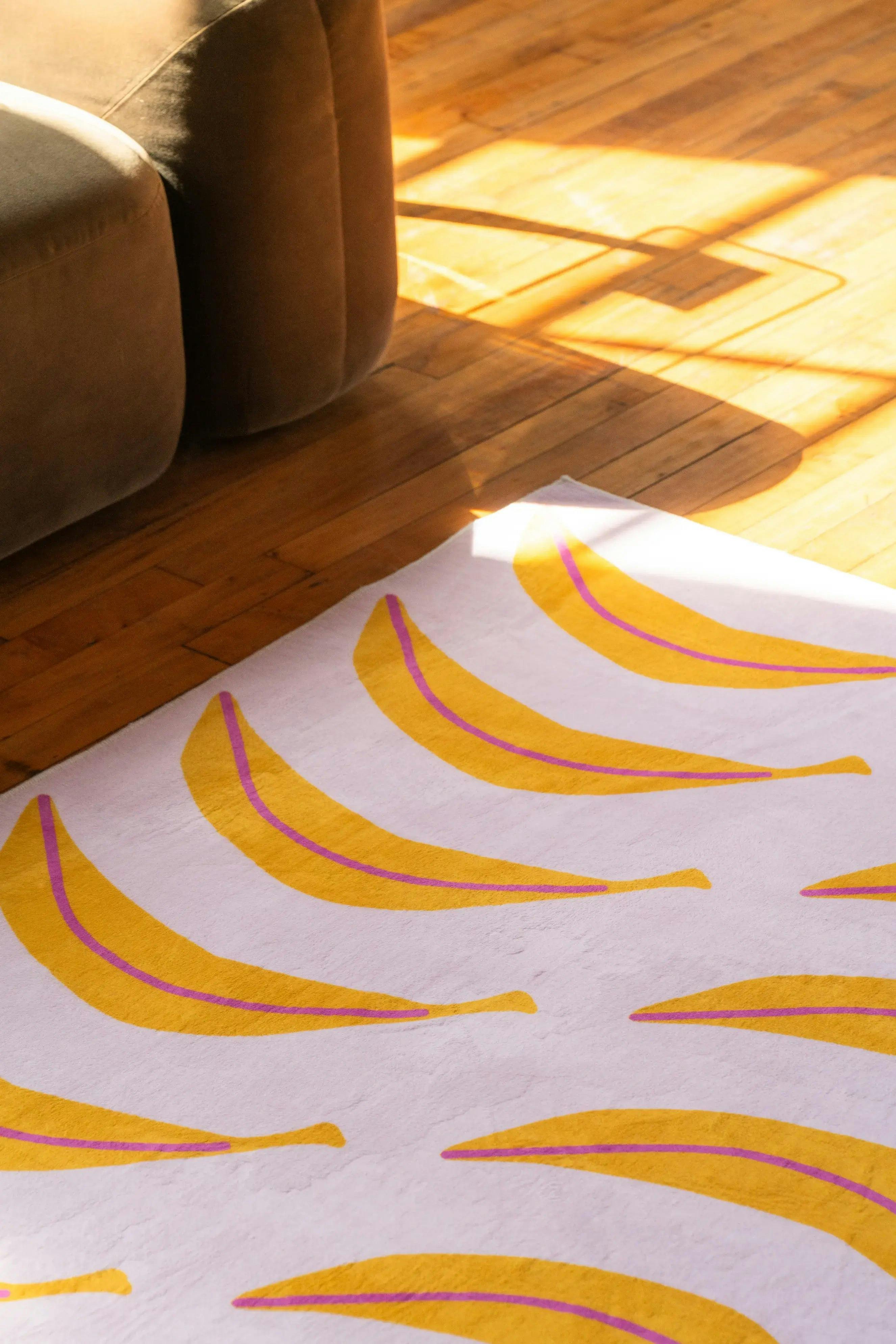 Banana Parade Funky Rug by Becca Franks