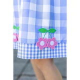 Gingham Dress With Flower Cherries
