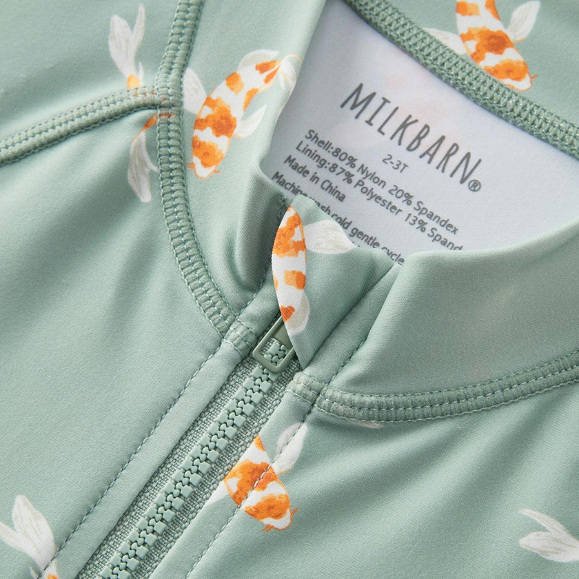 Swimming Koi Zipper Shortall Swimsuit
