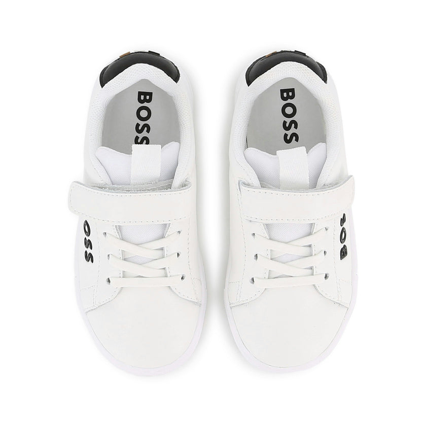 White BOSS Strap Sneakers