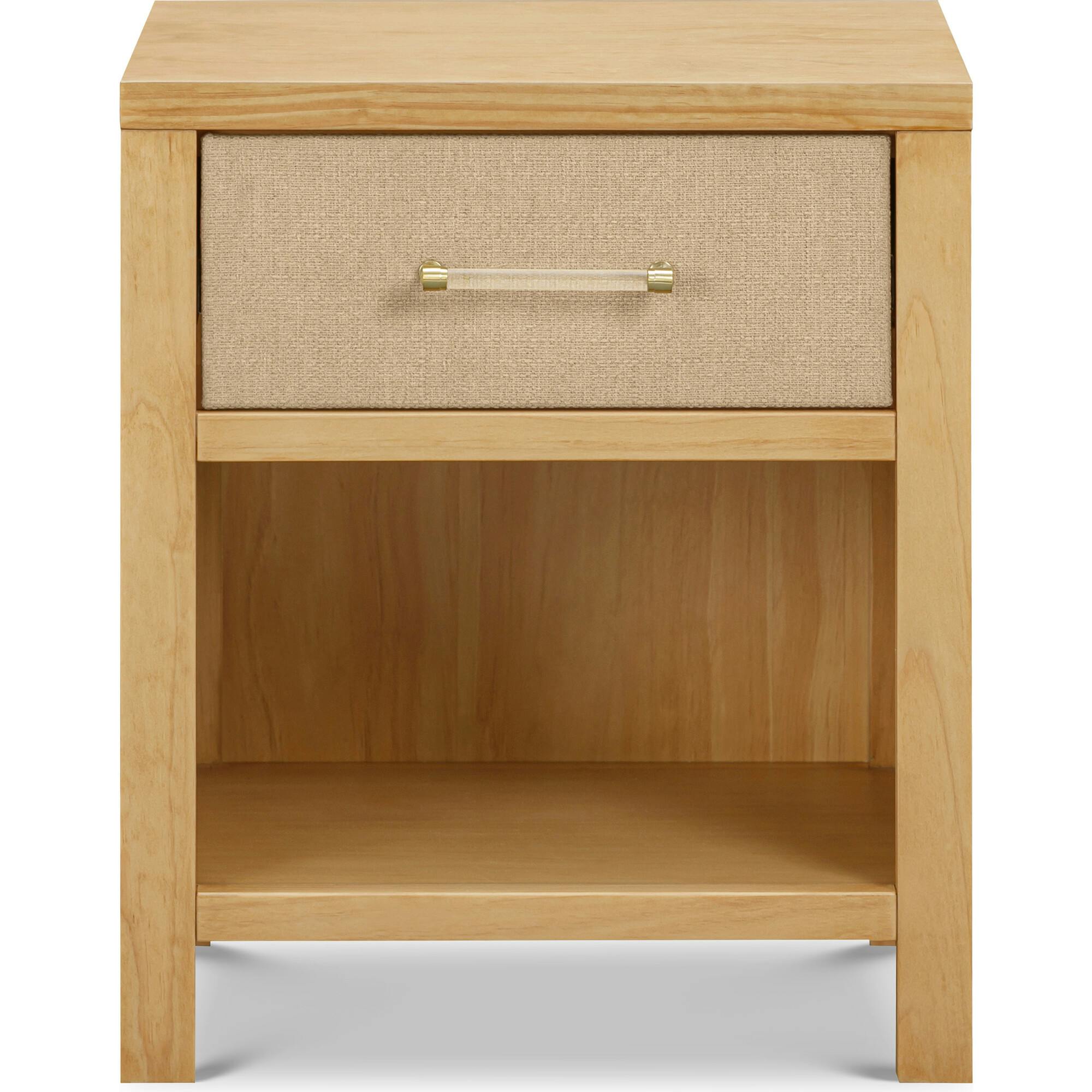 Eloise Assembled Nightstand in Honey and Performance Sand Eco-Weave