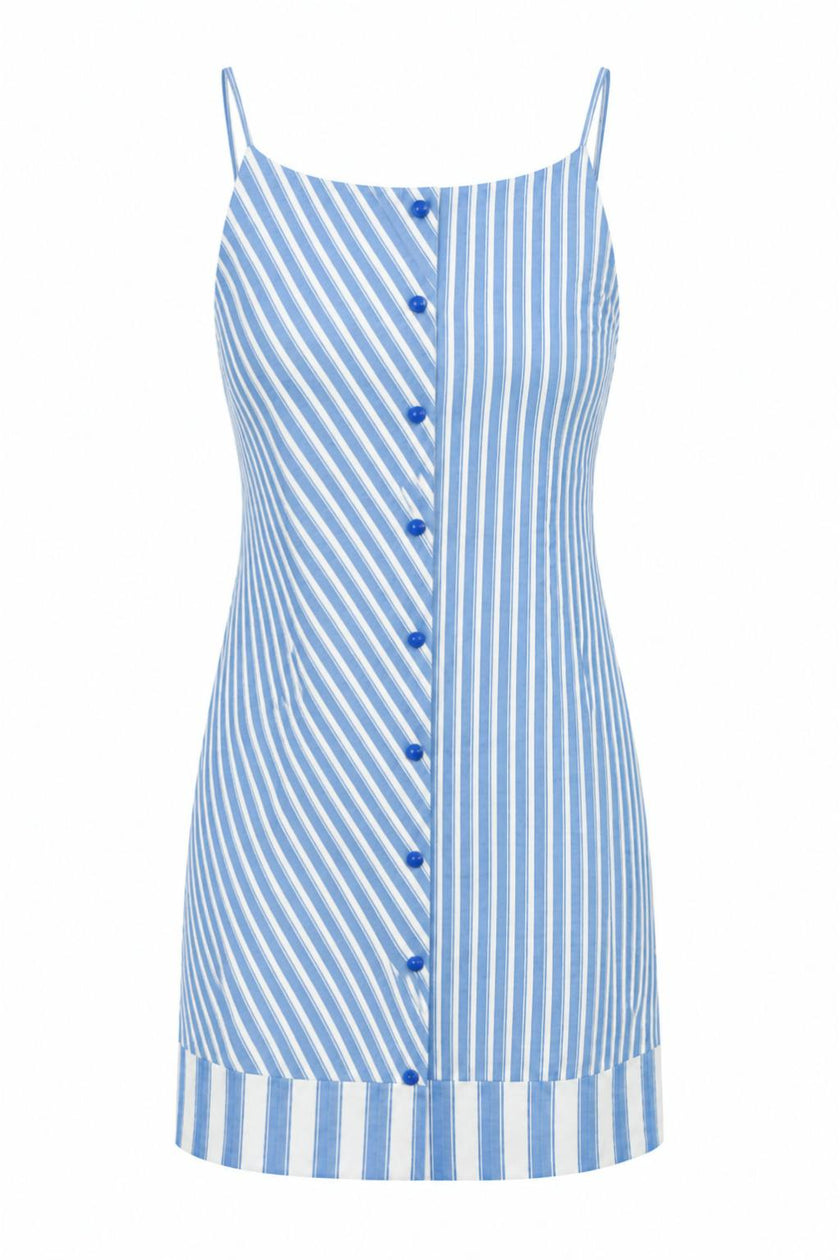 Primm Italian Blue Stripe Mini Dress