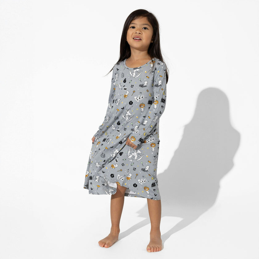 Casper Halloween Bamboo Girls' Long Sleeve Dress