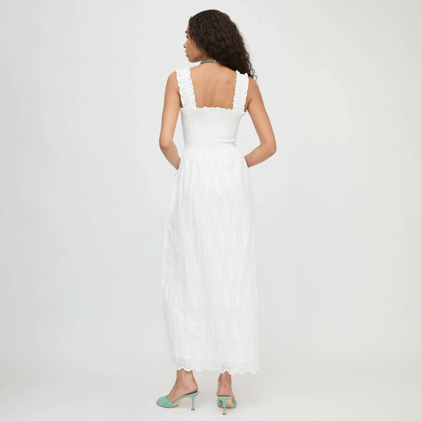 The Ashlyn Nap Dress - White Trellis Broderie