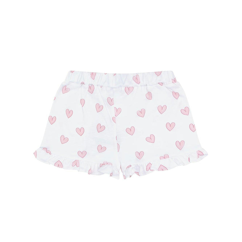 Pink Heart Print Shorts