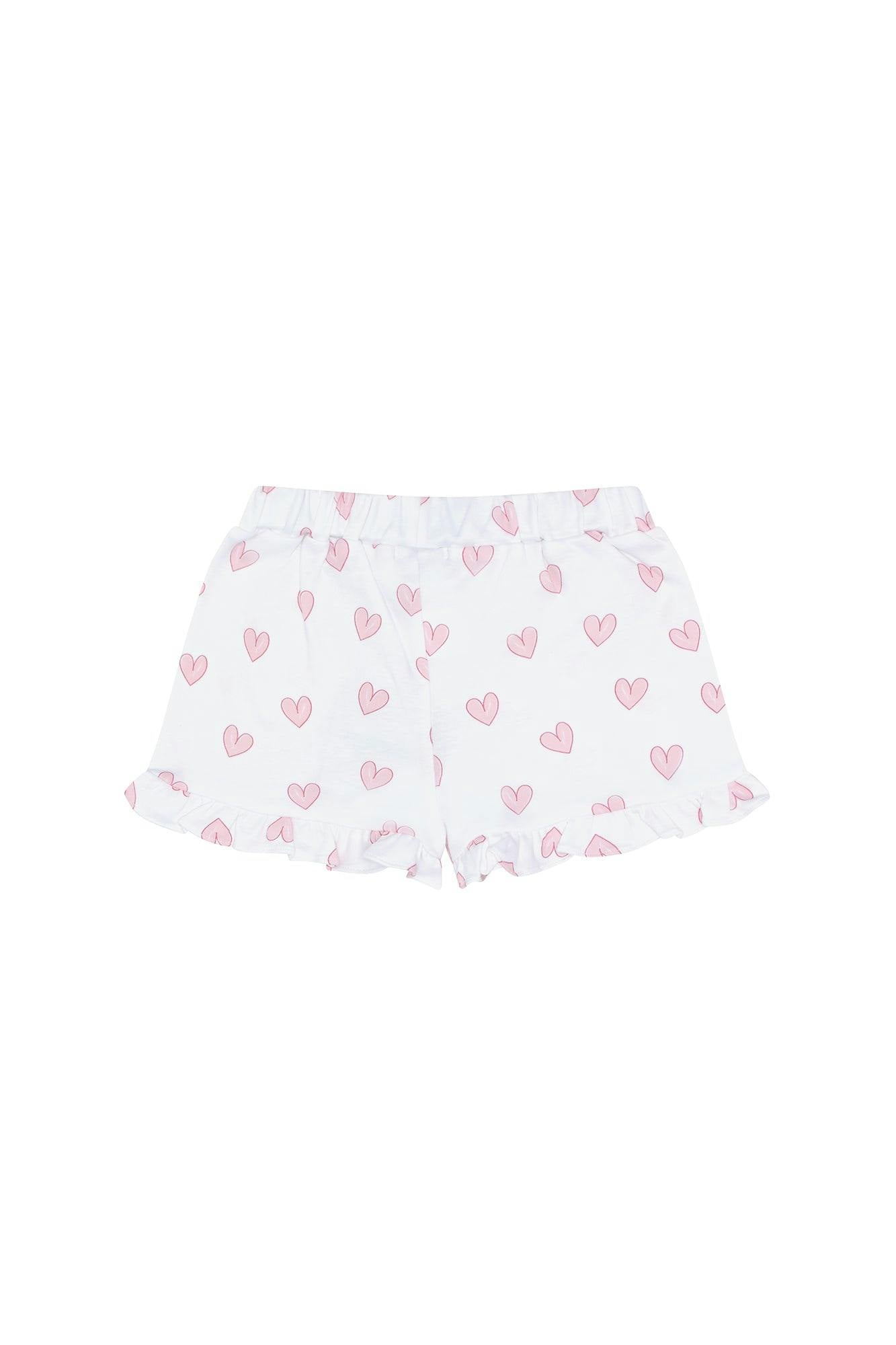 Pink Heart Print Shorts