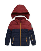 Two Piece Play Snowsuit Navy And Burgundy With Navy Pants