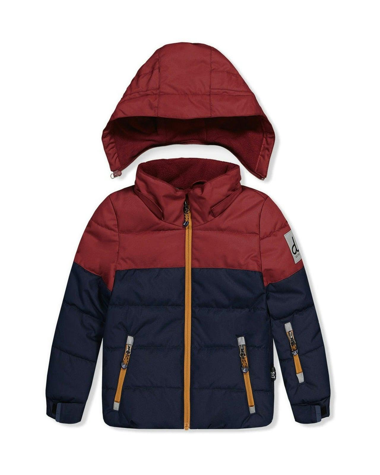 Two Piece Play Snowsuit Navy And Burgundy With Navy Pants