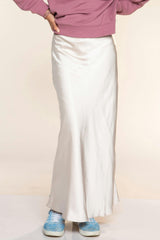 Washed Satin Maxi Skirt