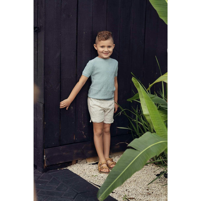 Boys Honeycomb Knit Shirt