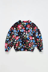 FLORECITAS VELVET SWEATSHIRT BLACK