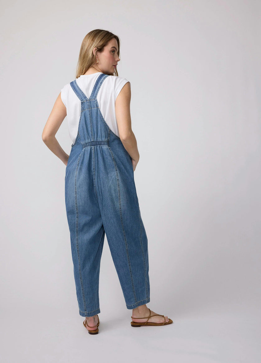 Ankle Tapered Leg Denim Maternity Overall
