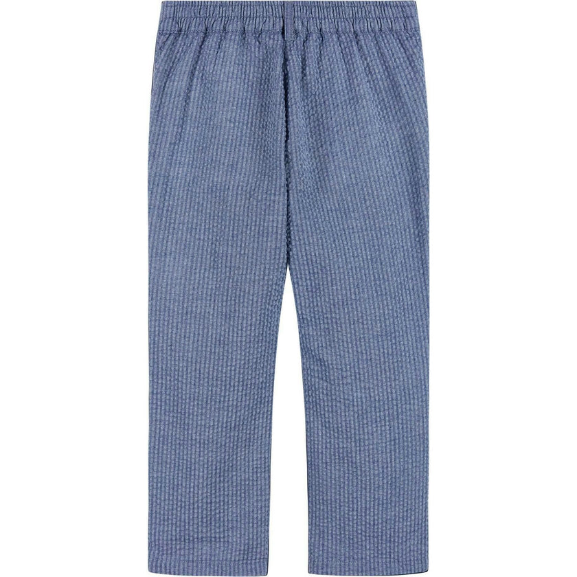Boys (2-3) Seersucker Vest Suit Set | Blue & Pink
