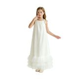 White Kendra Ruffle Hem Tie-Strap Dress
