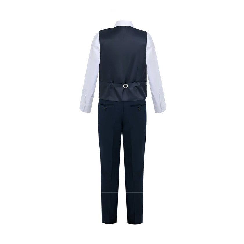Navy Serge Formal Vest & Bow Tie Suit Set