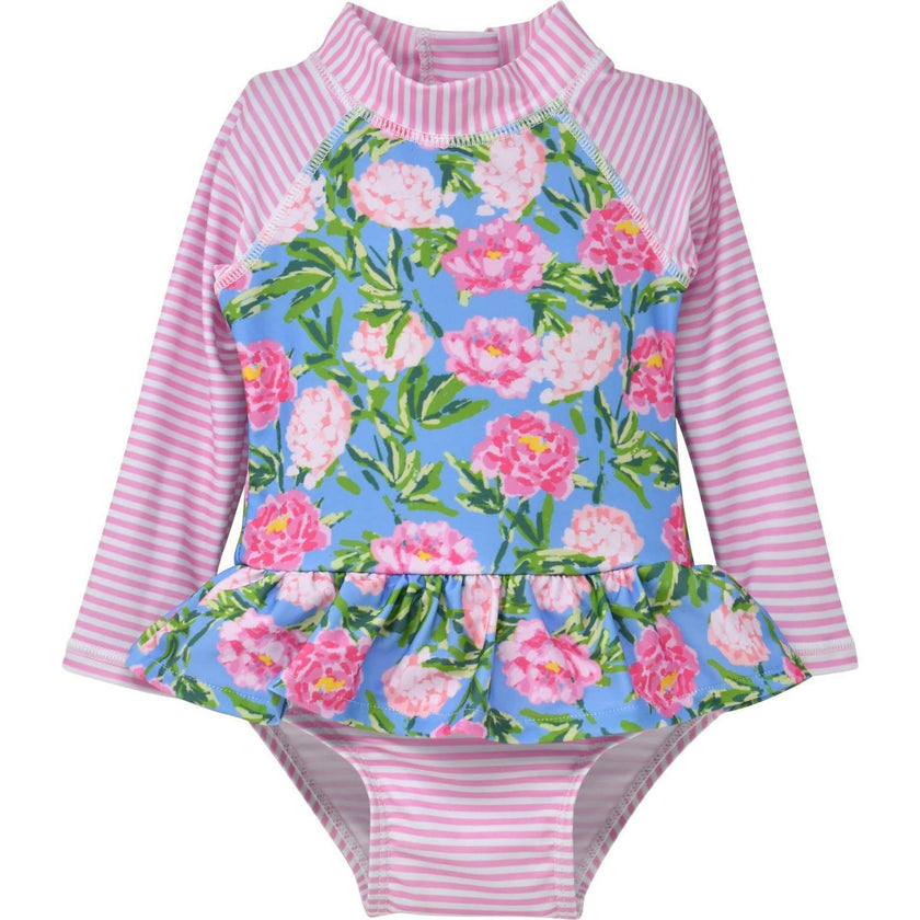 UPF 50+ Alissa Infant Ruffle Rash Guard Swimsuit