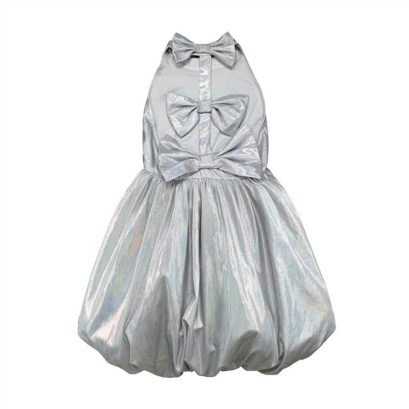 Metallic Bow Bubble Dress