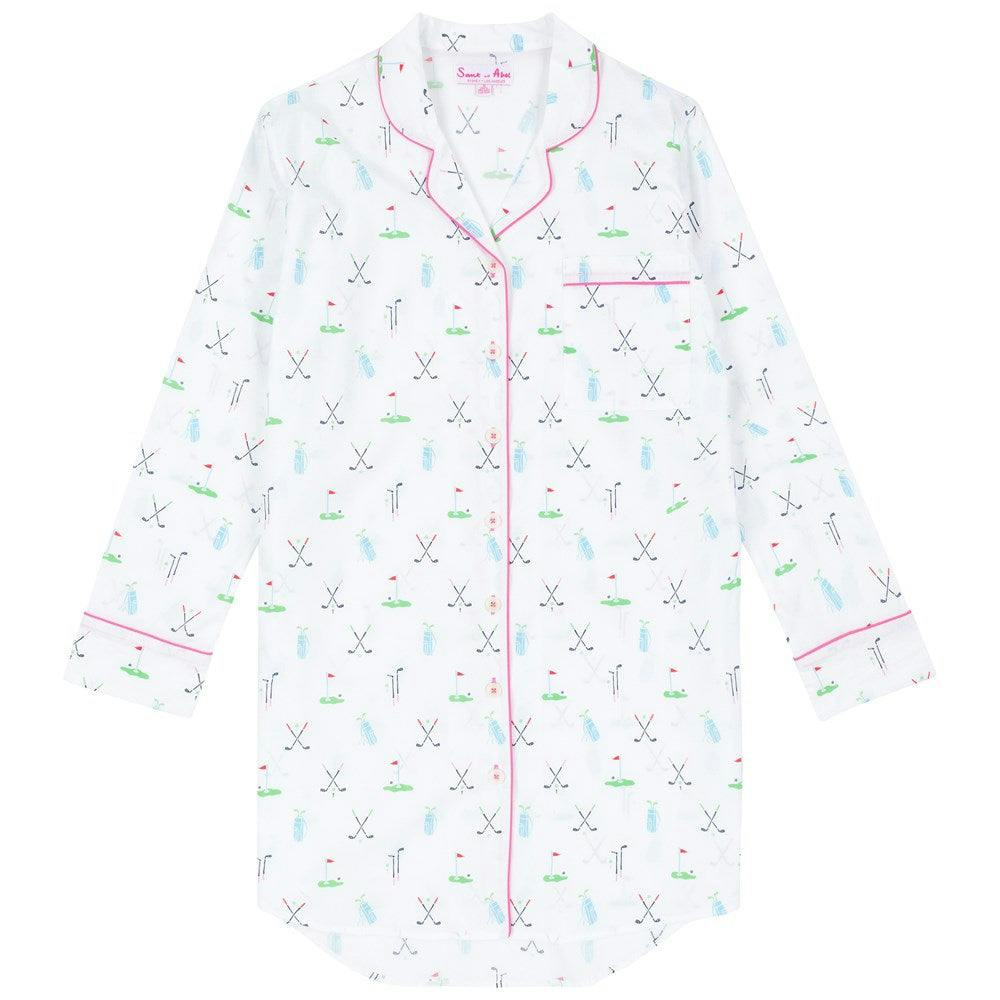 Women's Golf Night Shirt - Organic Cotton Poplin