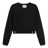 Cropped Double Breasted Wrap Sweater