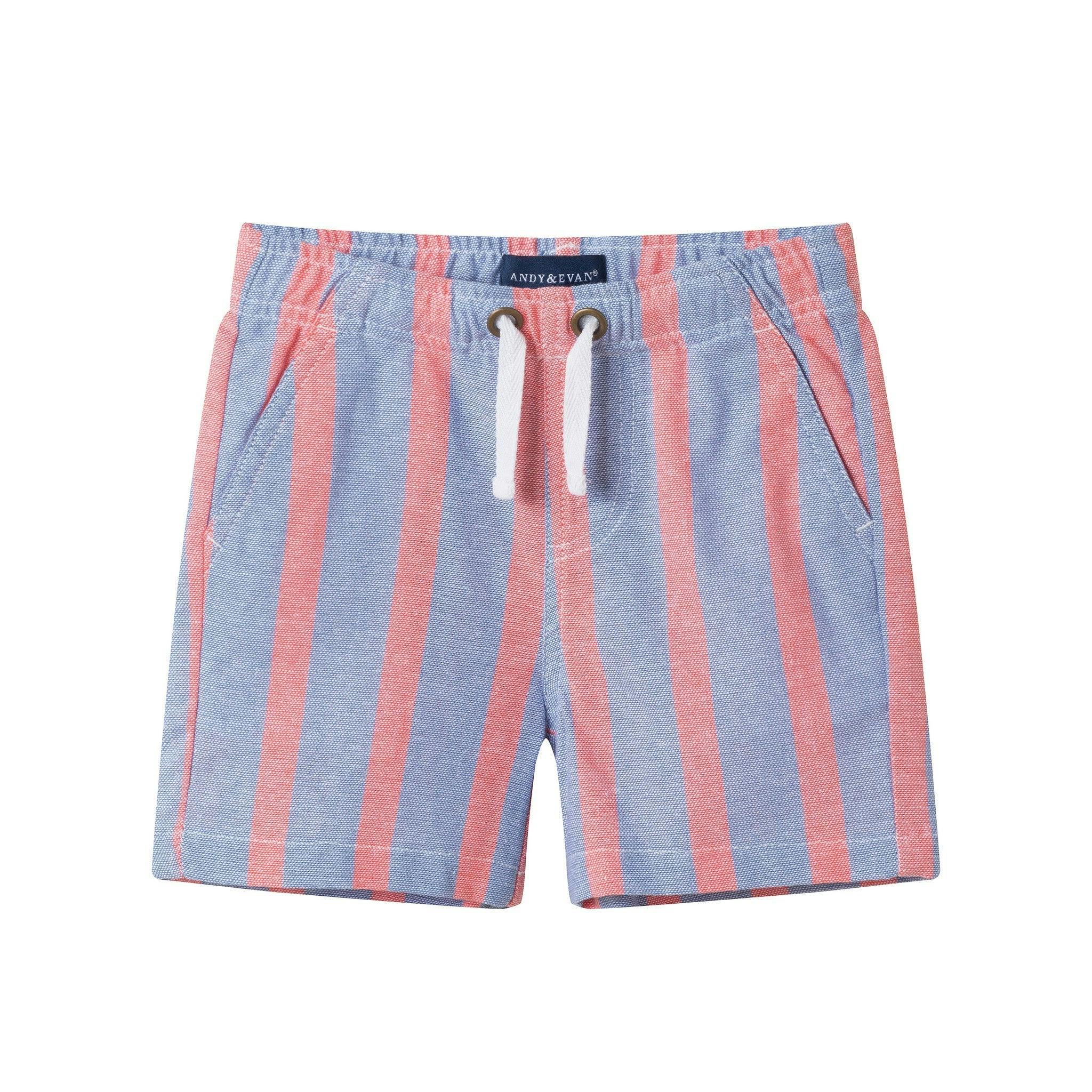 Boys Orange Striped Airy Oxford Set | Orange Stripe
