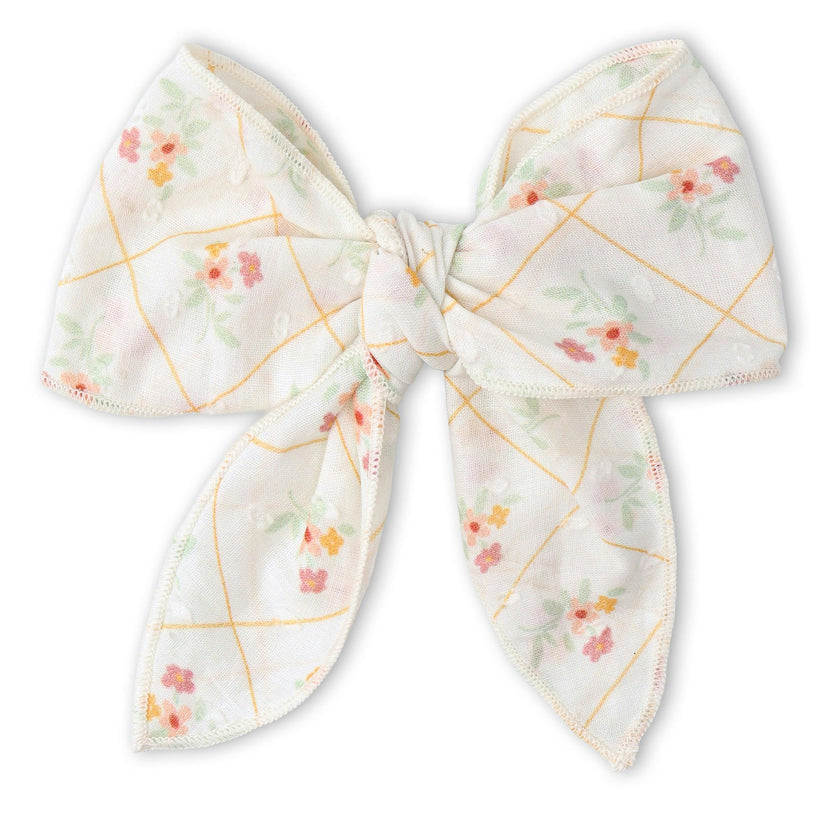 Organic Hair Bow Clip - Spring Weave