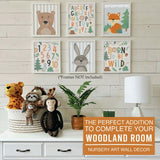 6-Piece Woodland Girl Baby Closet Dividers & 6-Piece Nursery Wall Art Prints Baby Shower Gift